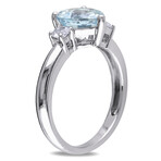 1 4/5ct TGW Aquamarine & Created White Sapphire Heart Ring // Sterling Silver (9)