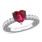 3 7/8ct TGW Created Ruby & Created White Sapphire Heart Ring (7)