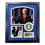 President Donald Trump Museum Framed Photo Seal Collage Republican MAGA America