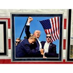 Donald Trump Autographed USA Flag Assassination Framed with Butler, PA Newspaper