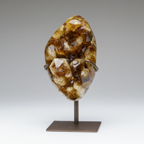 Genuine Citrine Quartz Crystal Cluster on Metal Stand // 3 lbs