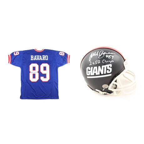 Mark Bavaro // New York Giants // Signed Jersey + Signed Throwback Mini Helmet