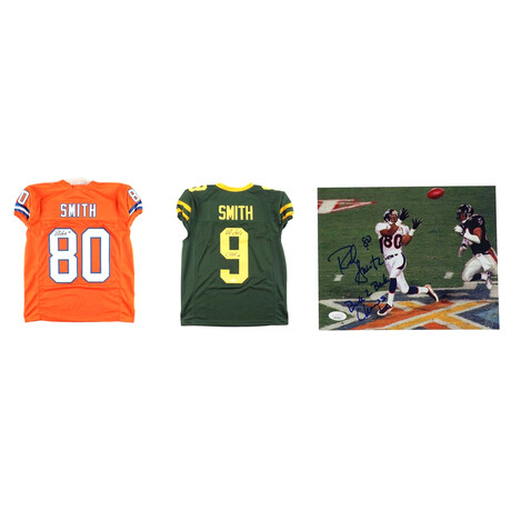 Rod Smith // Signed Denver Broncos Jersey + Signed 8x10 Photo + Signed Missouri Southern Lions Jersey