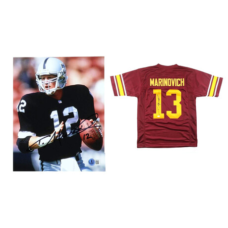 Todd Marinovich // Signed USC Trojans Jersey + Signed Oakland Raiders 8x10 Photo