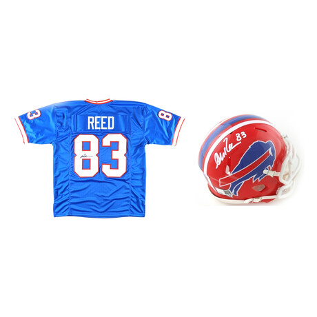 Andre Reed // Buffalo Bills // Signed Jersey + Signed Speed Mini Helmet