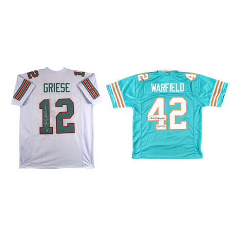 Miami Dolphins // Bob Griese + Paul Warfield // Signed Jerseys