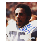 Los Angeles Rams // Deacon Jones Signed 8x10 Photo + Eric Dickerson Signed Jersey + John Cappelletti Signed 8x10 Photo