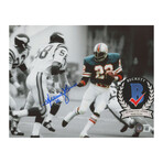 Mercury Morris // Miami Dolphins // Signed 8x10 Photo + Signed Flash Alternate Speed Mini Helmet + Signed Jersey