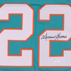 Mercury Morris // Miami Dolphins // Signed 8x10 Photo + Signed Flash Alternate Speed Mini Helmet + Signed Jersey