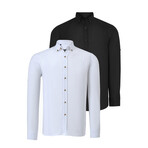 Set of 2 Solid Button Ups // Black + White (S)