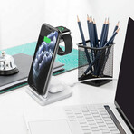 3-in-1 Fast Wireless Charging Stand // White