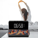 LED Alarm Clock with Wireless Charging