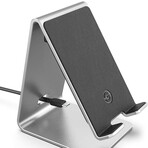 PowerStand Wireless Charging Stand with Dimmable LED Backlights // Aluminum Silver