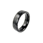 Digital Rain Matrix Carbon Fiber Ring // Green + Black (9.5)