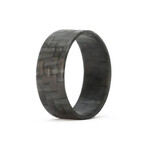 2x2 Twill Lume Carbon Fiber Ring // Green + Black (6.5)