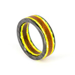 Metallic Carbon Fiber Lume Ring // Orange (8.5)