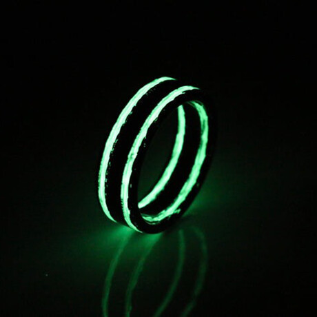 Joker Metallic Carbon Fiber Broad Ring // Purple + Green (5)