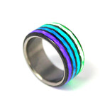 Northern Lights Aurora Broad Titanium Ring // Multicolor (7)