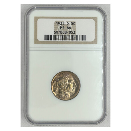 1938 D ERROR Buffalo Nickel NGC 66 # 053