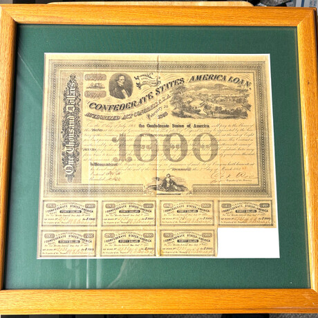 Confederate $ 1000 Bond February 20, 1863 # 12930