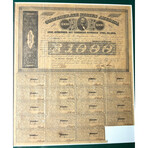 Confederate $ 1000 Bond April 30, 1863 # 7007