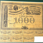 Confederate $ 1000 Bond February 20, 1863 # 12930