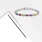 10 1/4ct TGW Multi-Gemstone Bracelet in Sterling Silver // 7 in