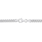 7/8ct TGW Created Emerald Curb Link Chain Bracelet in Sterling Silver // 7.5 in