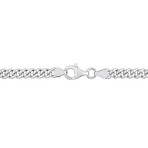 1 1/7ct TGW Created Ruby Curb Link Chain Bracelet in Sterling Silver // 7.5 in