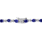 5 1/3ct TGW Created Blue Sapphire X Link Bracelet in Sterling Silver // 7 in