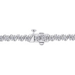 2 3/4ct DEW Created Moissanite S-Link Tennis Bracelet in Sterling Silver // 7.25 in