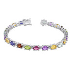 10 1/4ct TGW Multi-Gemstone Bracelet in Sterling Silver // 7 in