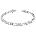 14 1/4ct TGW Created White Sapphire Bracelet in Sterling Silver // 7.25 in