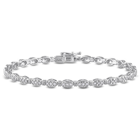 1/2ct TW Diamond Tennis Bracelet in Sterling Silver // 7.5 in