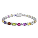 10 1/4ct TGW Multi-Gemstone Bracelet in Sterling Silver // 7 in