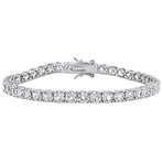 14 1/4ct TGW Created White Sapphire Bracelet in Sterling Silver // 7.25 in