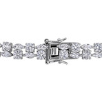 17 1/6ct TGW Created White Sapphire Double Row Bracelet in Sterling Silver // 7 in