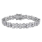 17 1/6ct TGW Created White Sapphire Double Row Bracelet in Sterling Silver // 7 in