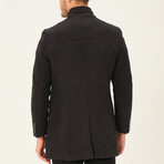 Crombie Nailshead Mock Neck Coat // Light Black (S)