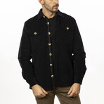 Brushed Corduroy Overshirt // Black (2XL)