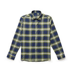 Plaid Drytouch Button-Up Shirt // Olive Green (L)