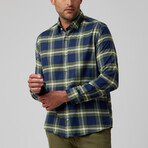 Plaid Drytouch Button-Up Shirt // Olive Green (L)