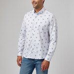 Airplane Print Drytouch Button-Up Shirt // Grey (2XL)