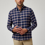 Plaid Drytouch Button-Up Shirt // Navy (2XL)