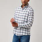 Plaid Drytouch Button-Up Shirt // White (M)