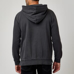 Garment Washed Hoodie // Black (XL)