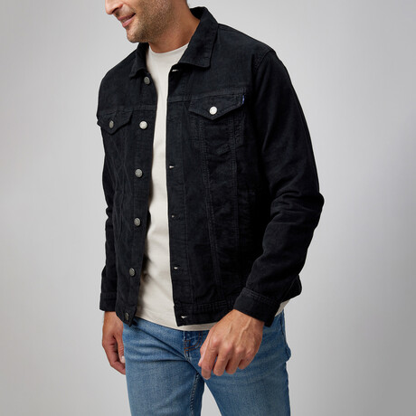 Antique Washed Stretch Corduroy Jacket // Black (XS)