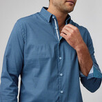 Ring Geo Print Button-Up Shirt // Slate Blue (XL)