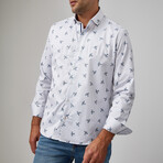 Airplane Print Drytouch Button-Up Shirt // Grey (2XL)