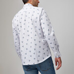 Airplane Print Drytouch Button-Up Shirt // Grey (2XL)